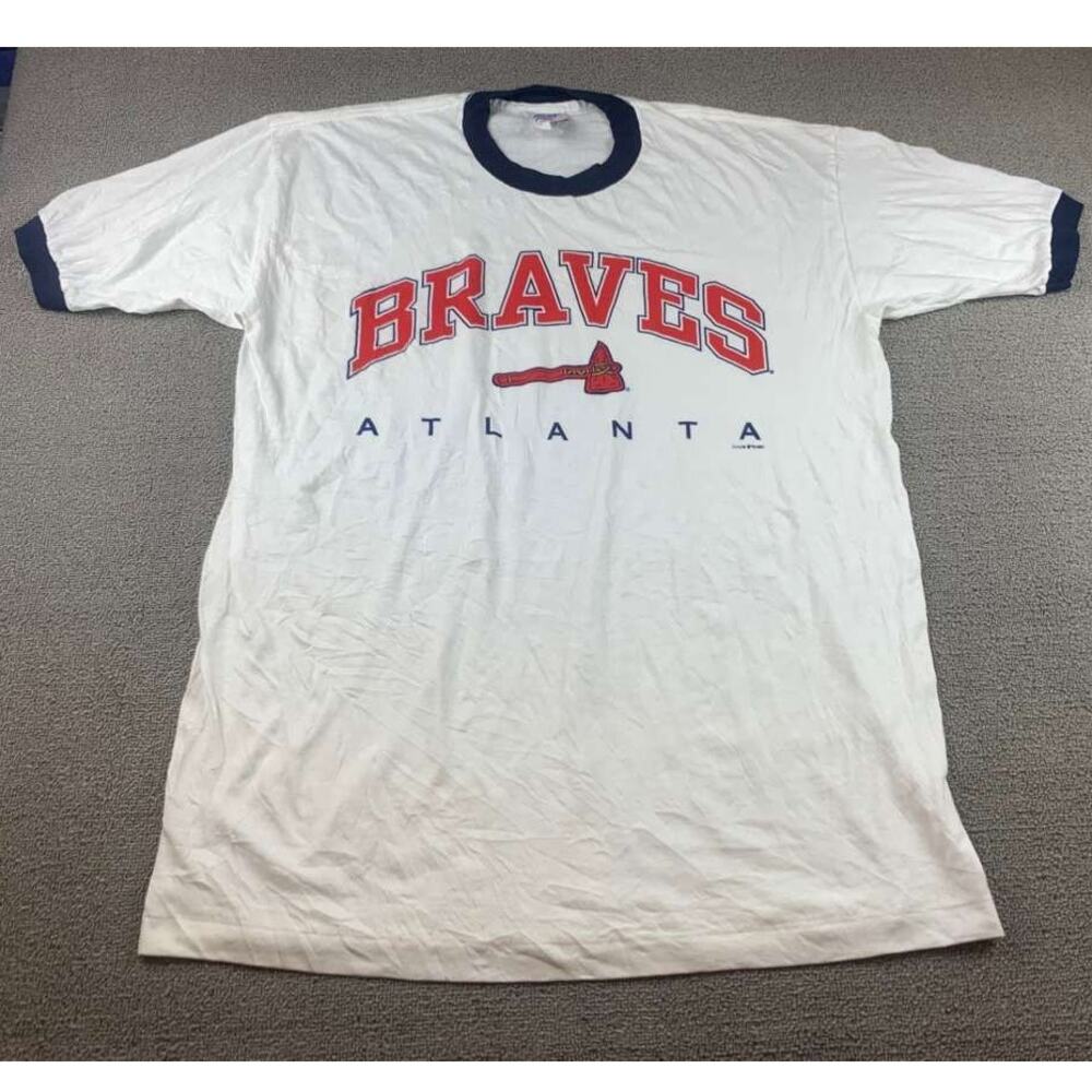 Vintage‎ All Out Fan Apparel XL Atlanta Braves Baseball T Shirt USA Made 1997